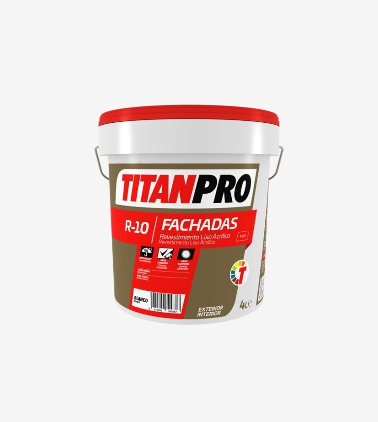 TITANPRO R10 REVESTIMIENTO ACRILICO LISO MATE BLANCO 4L