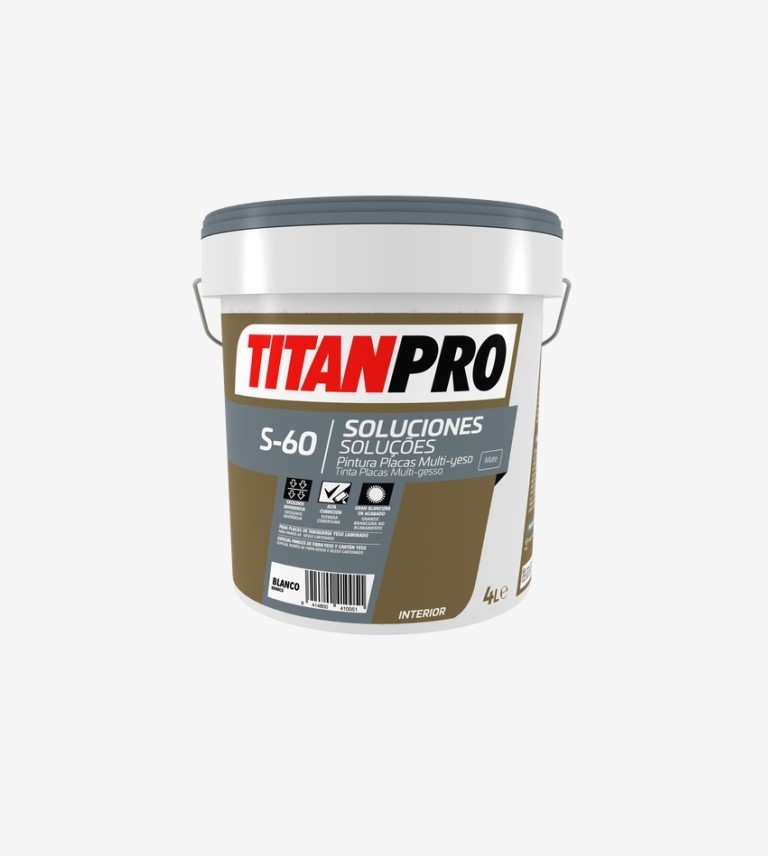 TITANPRO S60 PLACAS MULTIYESO MATE BLANCO 4L