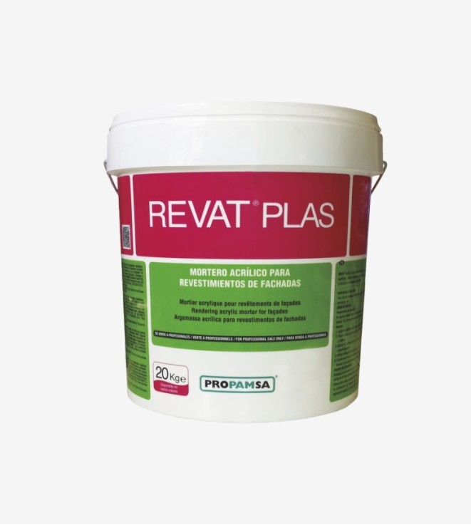 MORTERO ACRILICO REVAT PLAS BLANCO POLAR 1,2MM PROPAMSA 20KG