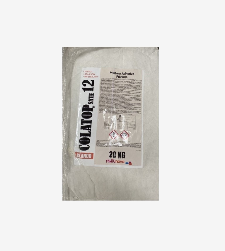 COLATOP SATE 12 BLANCO MORTERO ADHES.+FIBRA  20KG