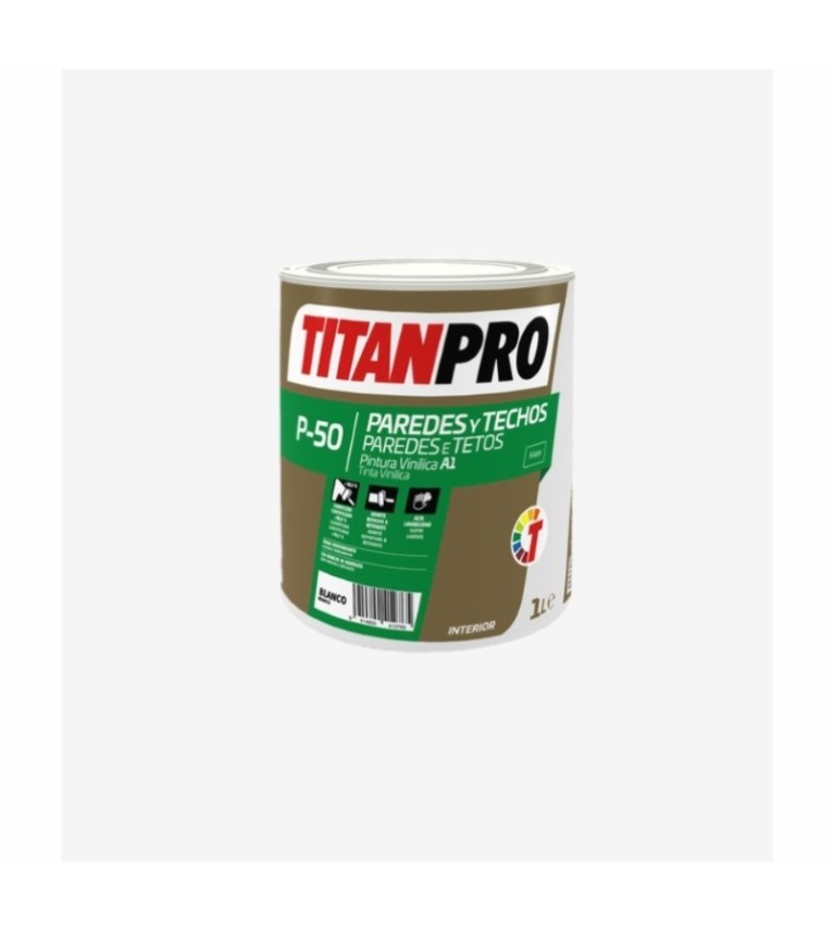 TITANPRO P50 PINTURA VINILICA MATE BASE BN 1L