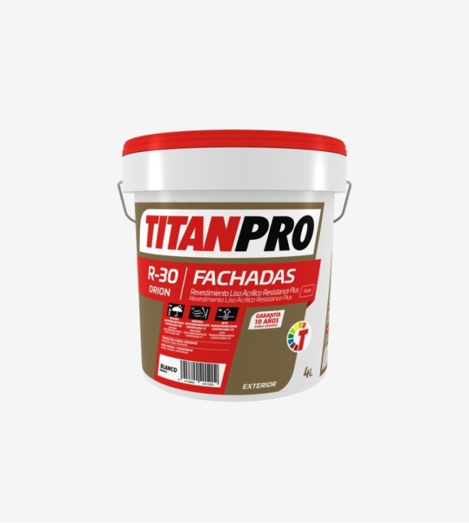 TITANPRO R30 REVESTIMIENTO ACRILICO LISO PREMIUM MATE BASE BN 15L