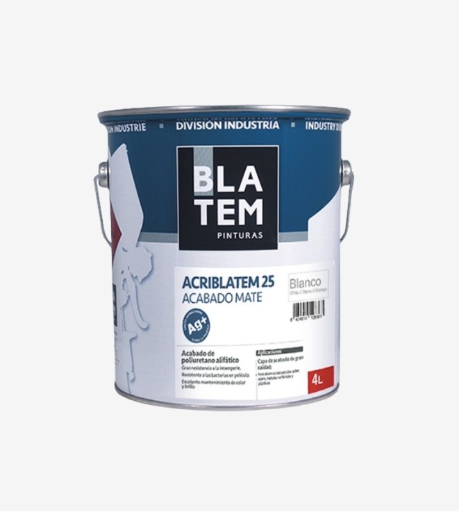 KIT ESMALTE POLIURETANO ACRIBLATEM 25 MATE BLANCO BLATEM 4KG+1L