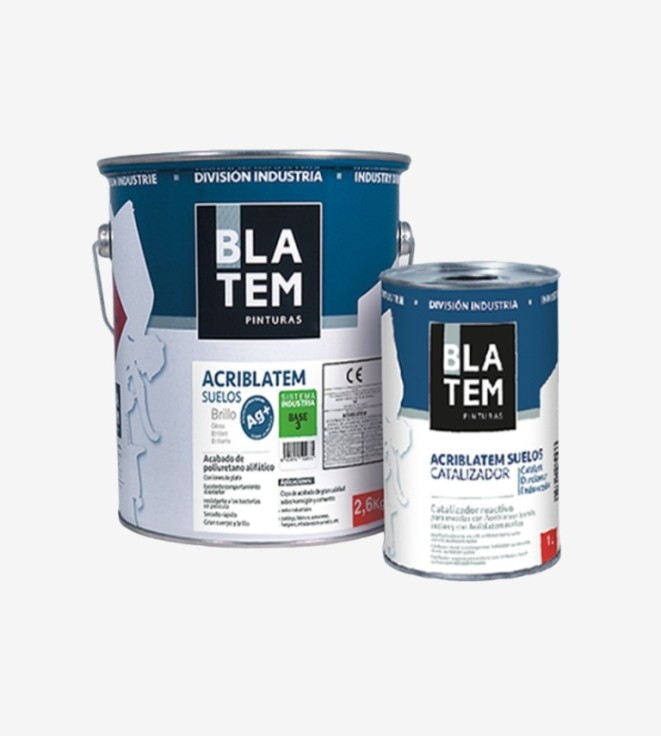 KIT ESMALTE POLIURETANO ACRIBLATEM BRILLANTE SUELOS BASE 1 BLATEM 20KG+5L
