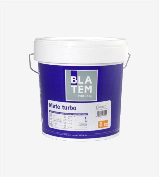 PINTURA PLASTICA MATE TURBO BLANCO BLATEM 5KG
