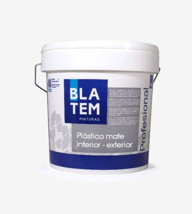 PINTURA PLASTICA MATE INTERIOR EXTERIOR BLANCO BLATEM 5KG
