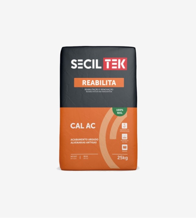 MORTERO DE CONSOLIDACION DE CAL HIDRAULICA NATURAL REABILITA CAL CS SECILTEK 25KG