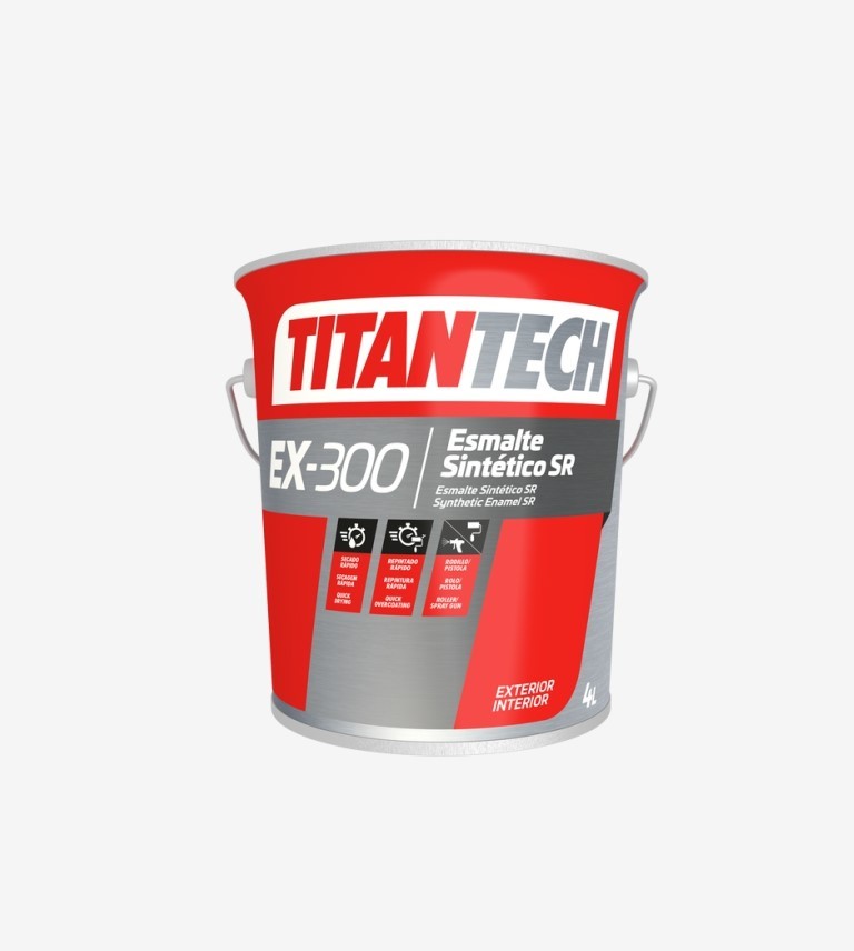 ESMALTE EX-300 SINTETICO SECADO RAPIDO BRILLANTE NEGRO 20L TITANTECH