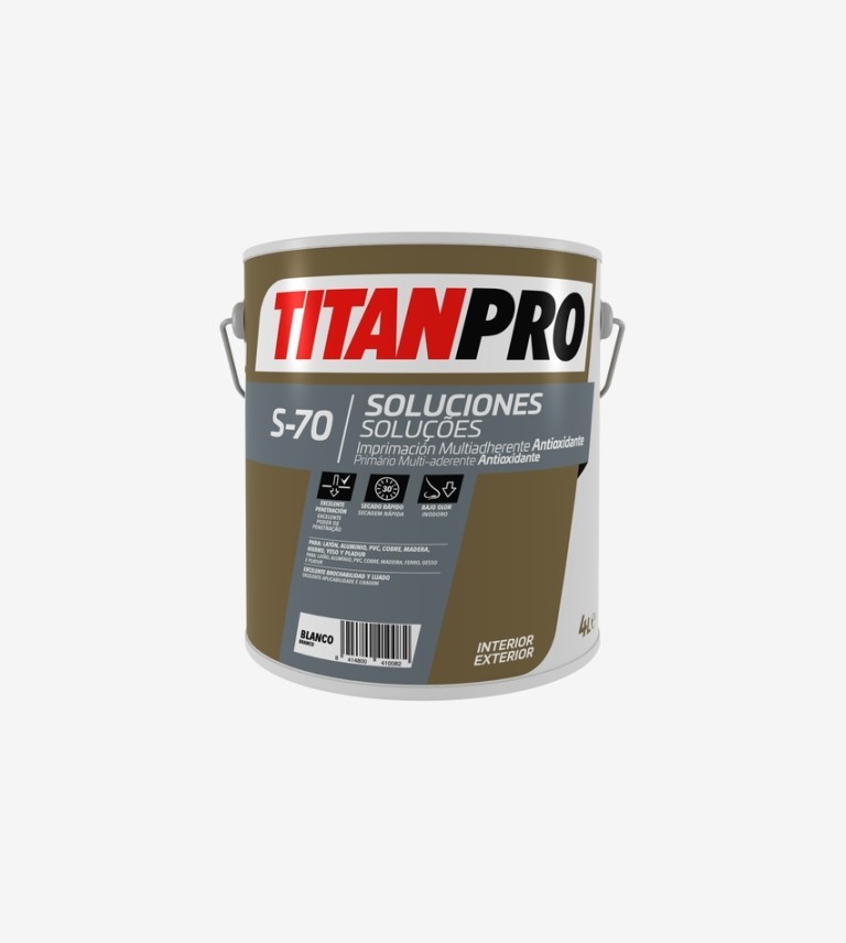 TITANPRO S70 IMPRIMACION MULTIADHERENTE ANTIOXIDANTE GRIS 4L