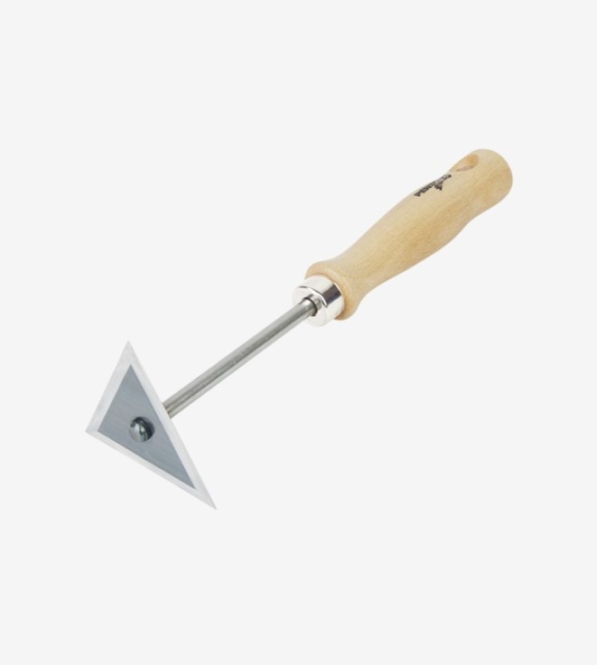 RASQUETA TRIANGULAR MANGO MADERA 8 CM PENTRILO