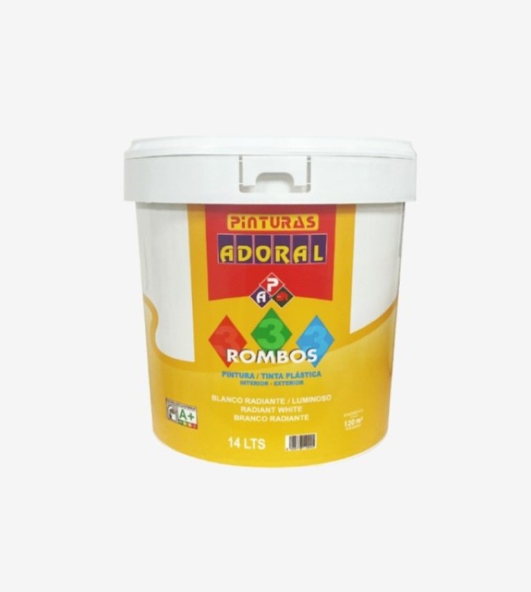 PINTURA PLASTICA MATE 3 ROMBOS COVERTOP BLANCO ADORAL 750ML