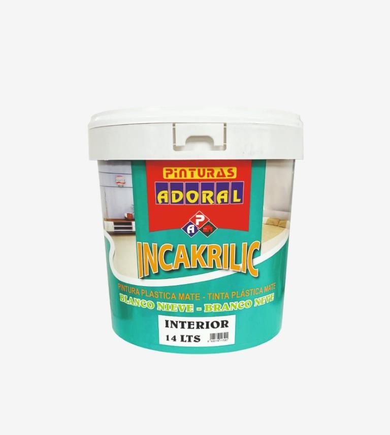 PINTURA PLASTICA MATE INCAKRIL BLANCO NIEVE ADORAL 750ML