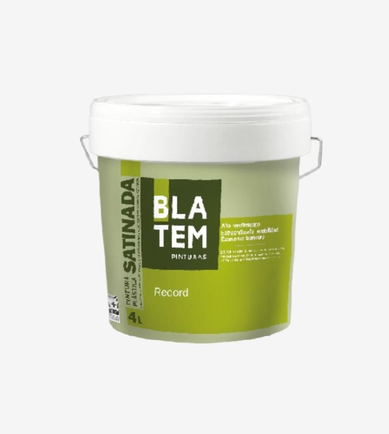 PINTURA PLASTICA VINILICA SATINADA BLANCA RECORD BLATEM 4L