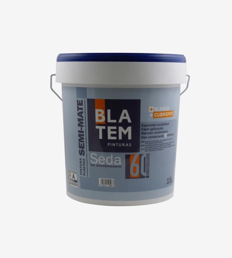 PINTURA PLASTICA MATE SEDA BLANCO/BASE 1 BLATEM 750ML