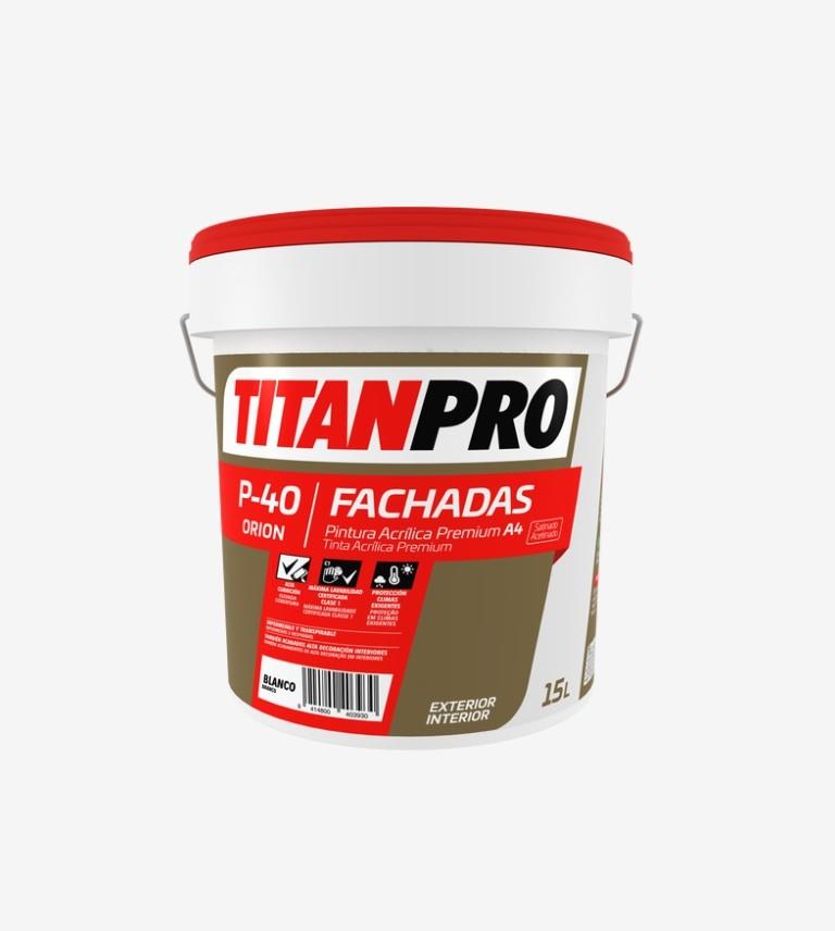 TITANPRO P40 PINTURA ACRILICA ANTIMOHO PREMIUM MATE BLANCO=BB 15L