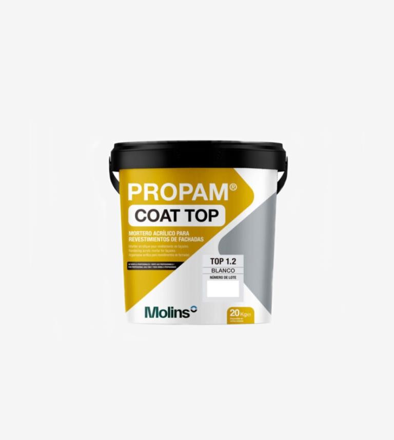 MORTERO ACRILICO PROPAM COAT TOP ALABASTRO 1,2MM PROPAMSA 20KG