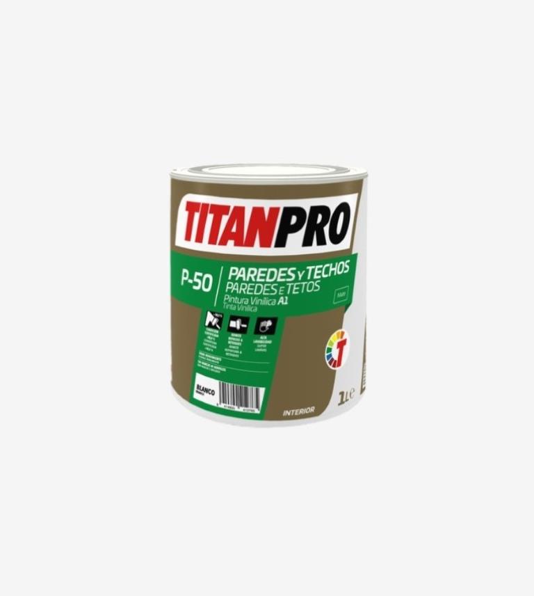 TITANPRO P50 PINTURA VINILICA MATE BASE BN 4L