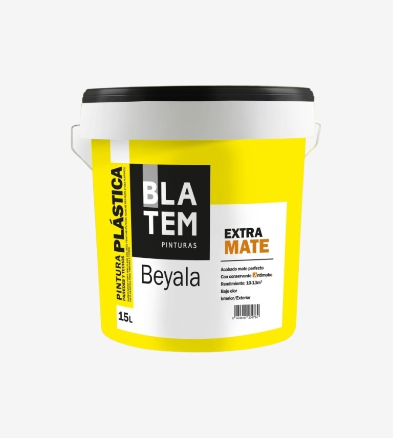 PINTURA PLASTICA MATE BEYALA EXTRA MATE BLANCO BLATEM 4L