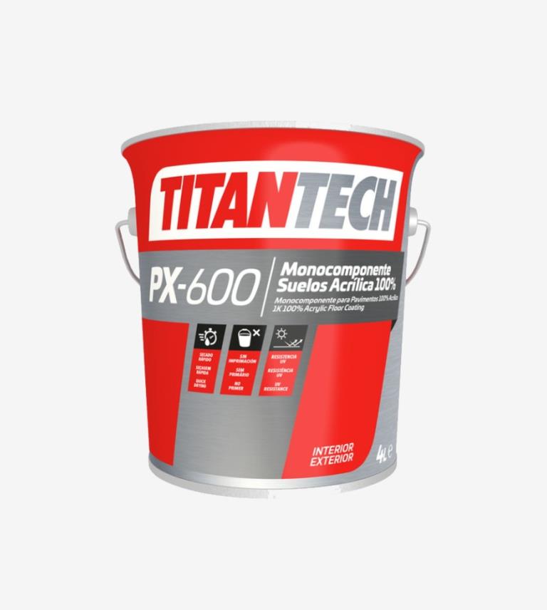 PINTURA PX-600 ACRILICA 100% SUELOS MONOCOMPONENTE AMARILLO RAL-1021 15L TITANTECH