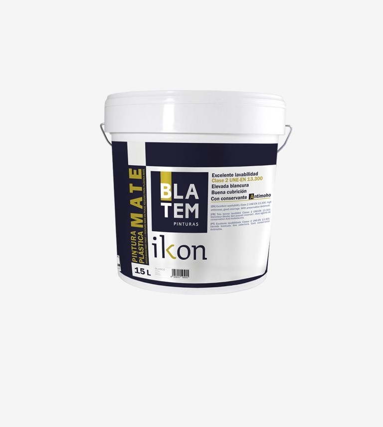 PINTURA PLASTICA MATE IKON BLANCO BLATEM 4L