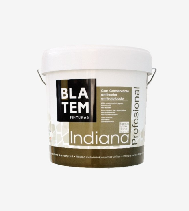 PINTURA PLASTICA MATE INDIANA BLANCO BLATEM 4L