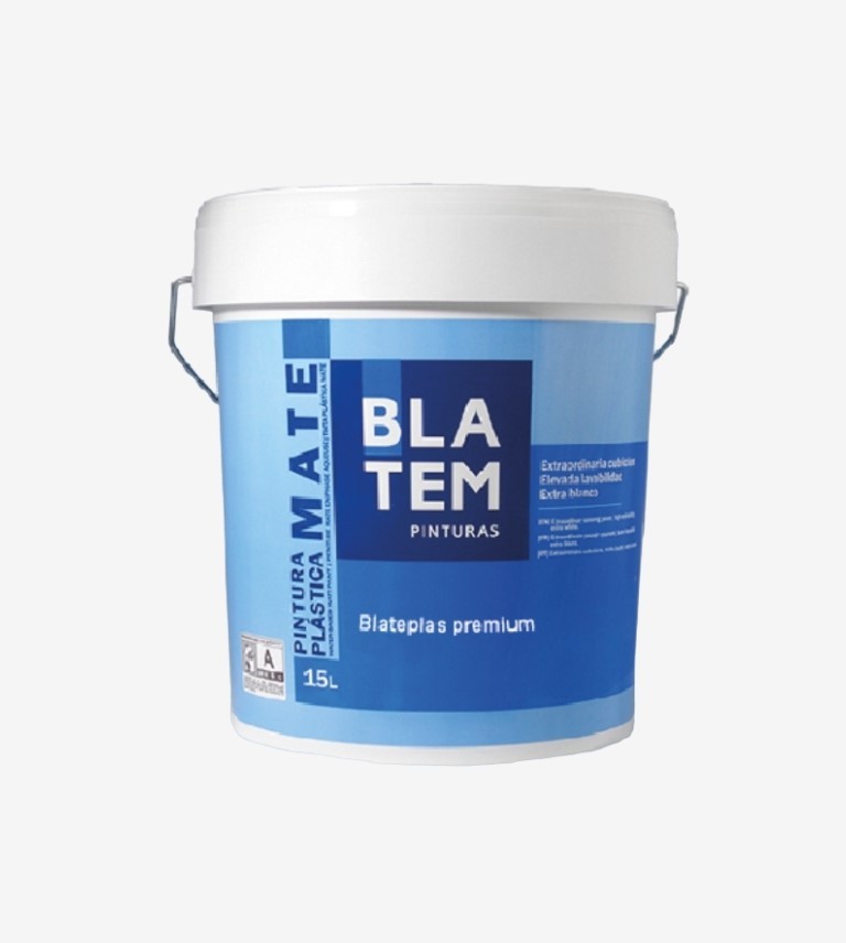 PINTURA ACRILICA MATE BLATEPLAS PREMIUM BLANCO BLATEM 4L