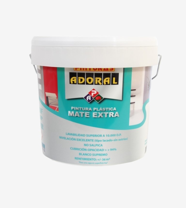 PINTURA PLASTICA MATE EXTRA BLANCO ADORAL 750ML