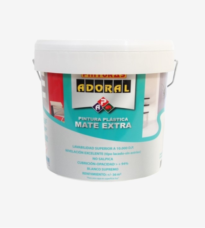 PINTURA PLASTICA MATE EXTRA BLANCO ADORAL 750ML