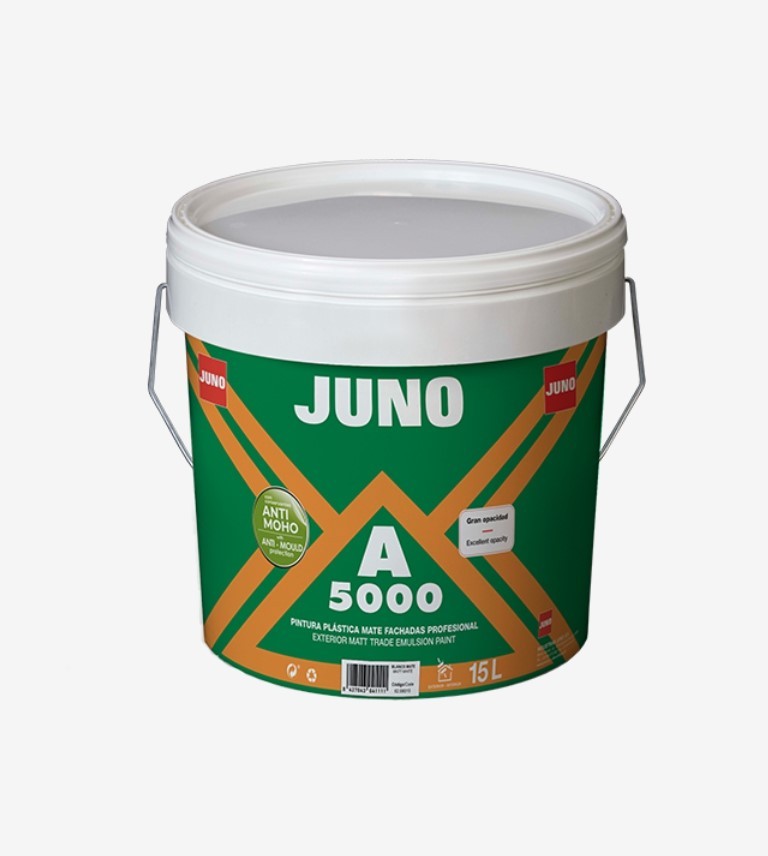 PINTURA PLASTICA MATE BLANCO A-5000 JUNO 4L