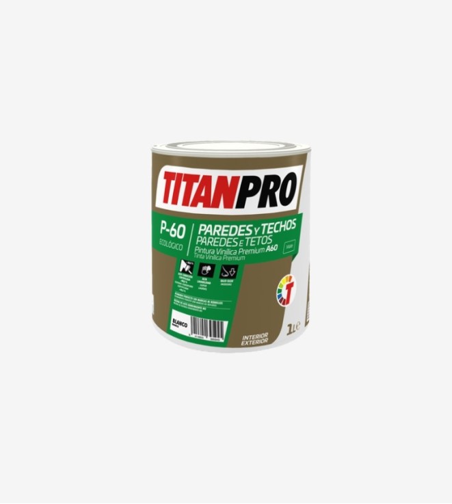 TITANPRO P60 PINTURA PREMIUM MATE SEDOSO BASE BN 1L