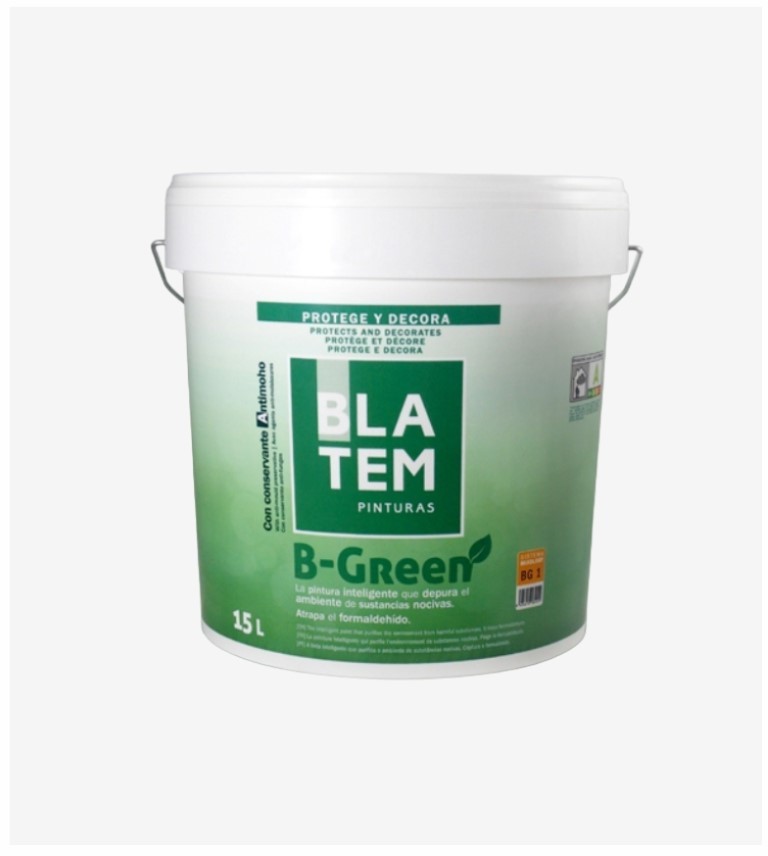 PINTURA PLASTICA MATE ECOLOGICA B-GREEN BLATEM 12L