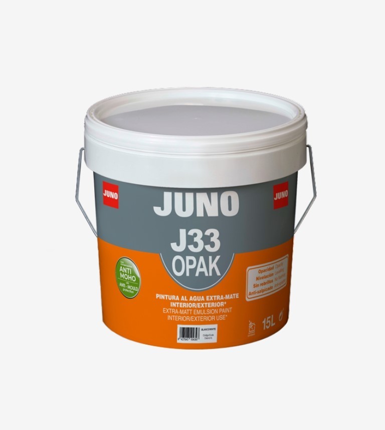 PINTURA PLASTICA MATE BLANCO J33 OPACK JUNO 4L