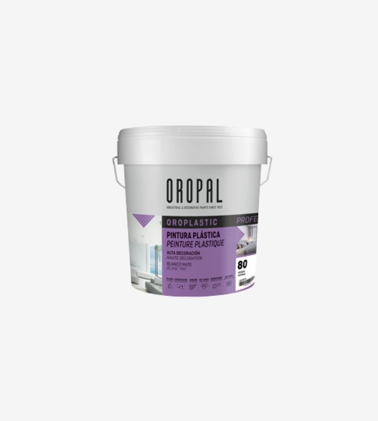 PINTURA PLASTICA MATE BLANCO OROPLASTIC 80 OROPAL 4L